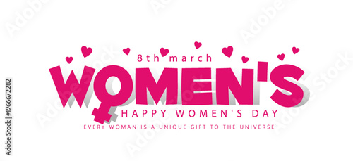 International Women's Day 8 March Poster With Empowered Woman Raising Fist 