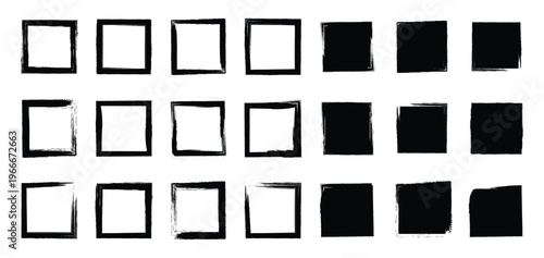 Collection of black paint, ink brush strokes, brushes, lines, grungy.Set of grunge black paint, ink brush strokes.Brushes,grunge,lines,grunge,background. Dirty artistic design elements, boxes,frames. 