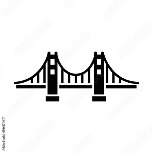 golden gate bridge glyph icon