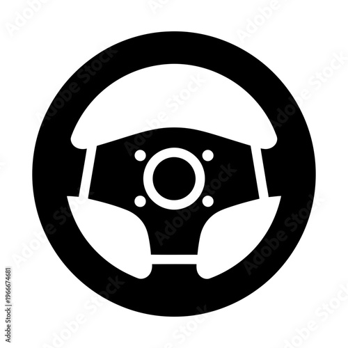 steering wheel glyph icon