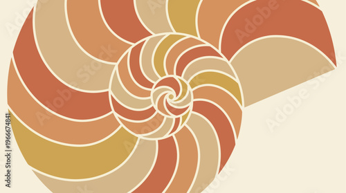 Geometric Nautilus Cross Section Vector