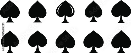 Spades playing card suits - gambling and casino game icons
