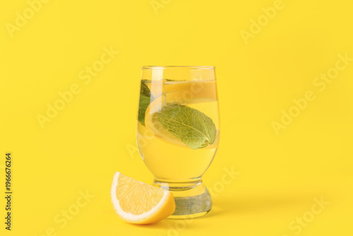Glass of water with lemon s...