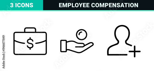 Corporate Employee Benefits and Financial Growth Strategy Minimalist Monoline Geometric Line Art for Human Resources and Business Management