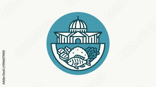 Healthy Food Bowl with Government Building Overlay