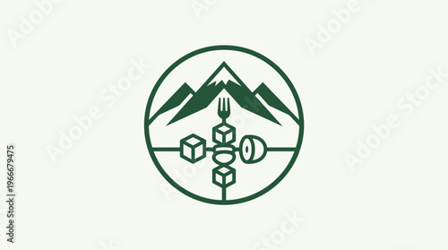 Mountain Food Logo in Green