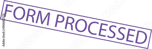 Form Processed purple rubber stamp text isolated on white background