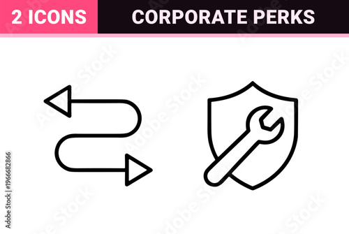 Commercial Business Benefit and Growth Incentives. Minimalist Monoline Geometric Line Art for Corporate Rewards and Strategic Financial Success.