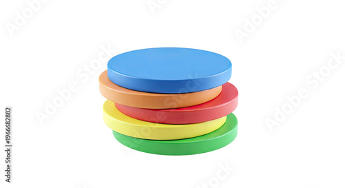Stack of colorful wooden rings