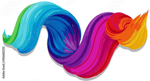 Color brushstroke oil or acrylic paint design element. Vector illustration. Transparent background SVG version.