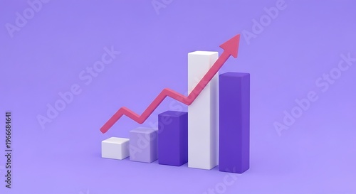 A 3d graph with a red arrow going up Free Download A 3d graph with a red arrow going up - GFXLoad