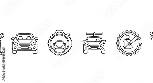 Collection of Car Icons and Symbols.