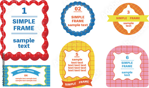 カラフルな幾何学フレームコレクション