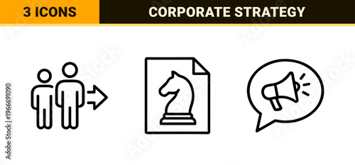 Corporate Business and Financial Management Monoline Grid. Minimalist geometric line art for professional enterprise workflow and banking.
