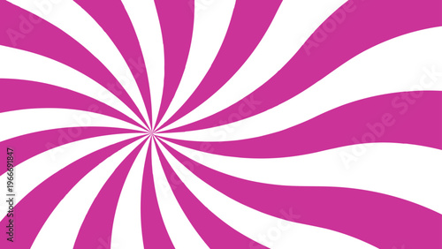 Abstract pink background with retro sunburst rays and a purple grunge texture features a vintage vector pattern design with colorful stripes and a spiral swirl art backdrop