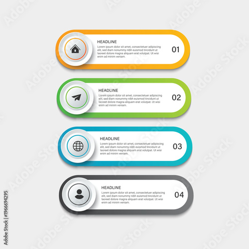 Modern Business Infographic Template with Multiple Steps and Data Visualization Elements