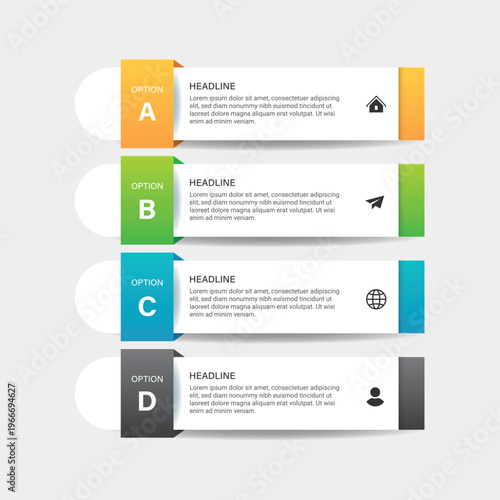 Modern Business Infographic Template with Multiple Steps and Data Visualization Elements