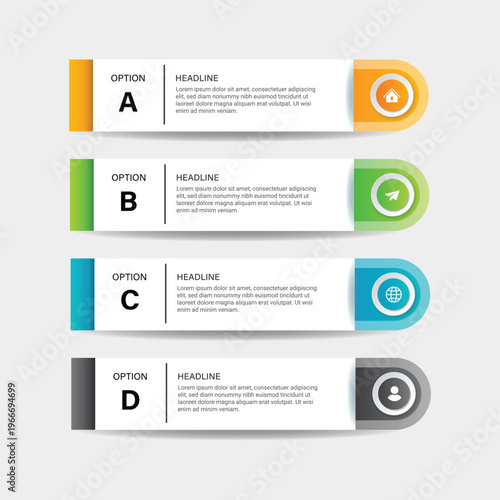 Modern Business Infographic Template with Multiple Steps and Data Visualization Elements