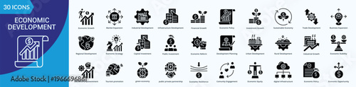 Economic Development Icon Pack Illustration Vector Glyph