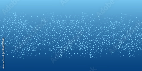 Serene blue pixel art background showcasing a captivating gradient transition from pale sky to deep ocean, embodying digital diffusion and modern data aesthetics. Eps 10