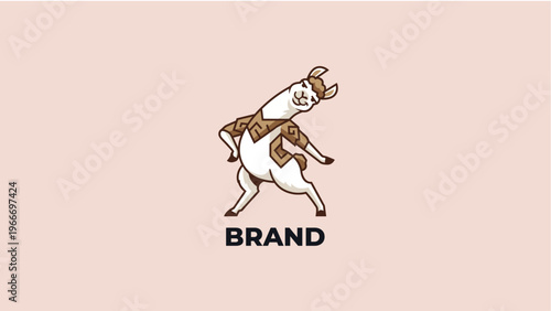 Playful Llama Dancing Logo Design with Bold Typography for Brand Identity