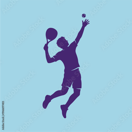 Tennis Player in Mid Jump.