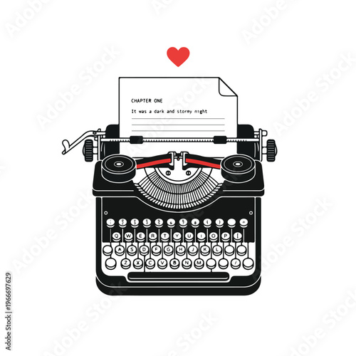 Vintage Typewriter With Heart.