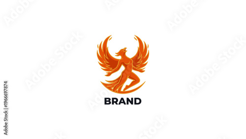 Vibrant winged mythical entity in fiery hues, symbolizing rebirth, power, and triumph, a potent emblem for aspirations and enduring strength