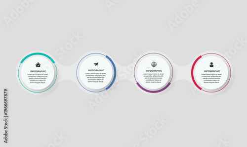 Modern Business Infographic Template with Multiple Steps and Data Visualization Elements