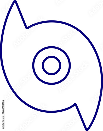 Hurricane cyclone icon in line style featuring storm, typhoon, tornado, whirlwind, vortex and weather synonym elements for disaster alert, climate design and warning graphics