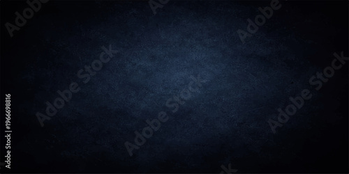 A dark blue grunge background with a vintage textured pattern on an old rough wall surface creates a blank dirty fabric material backdrop