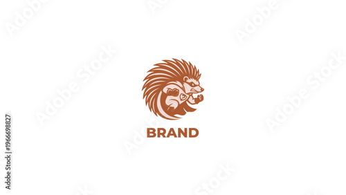 Dynamic and fierce emblem showcasing a stylized Hedgehog , representing resilience, power, and a unique, edgy brand identity, perfect for impactful visual communication
