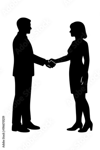 Business handshake, agreement and partnership concept
握手する男女・契約やパートナーシップ