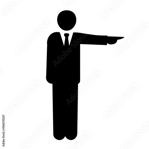 Businessman pointing forward, instruction or direction
指差しするビジネスマン・指示のイメージ
