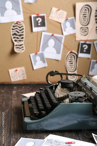 Retro typewriter on wooden ...