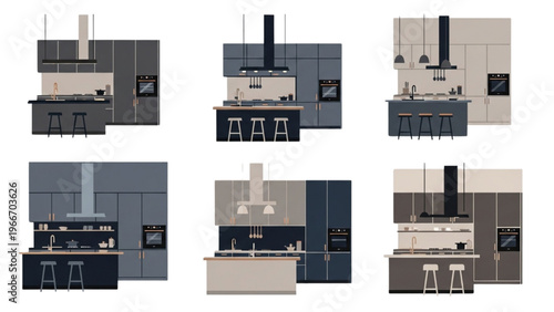 Modern Kitchen Interior Design Styles and Furniture Arrangements