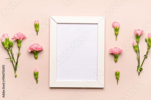 White frame with beautiful ...