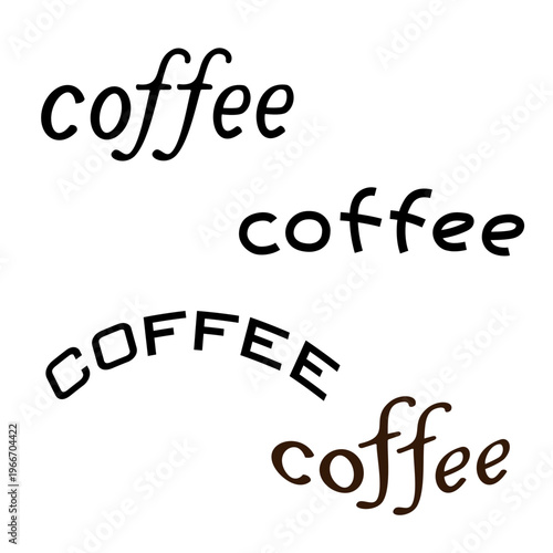 Coffee word lettering writing set black color vector design element