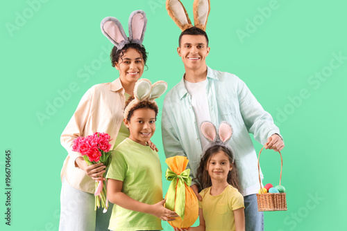 Happy family in bunny ears ...