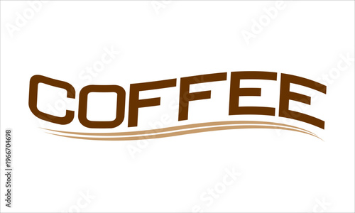 Coffee word lettering brown color vector design element