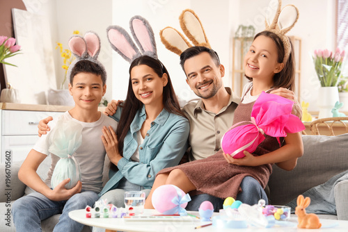 Happy family in bunny ears ...