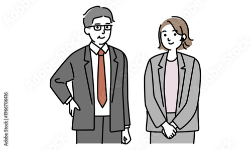 ミドル世代のビジネスマン 男女