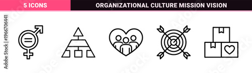 Corporate Core Values and Business Ethics Minimalist Monoline Geometric Line Art for Mission Statements and Organizational Integrity