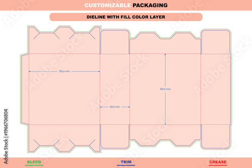 Pin style tuck end box packaging dieline template custom dimensions professional customizable carton die line durable printable folding editable production solution