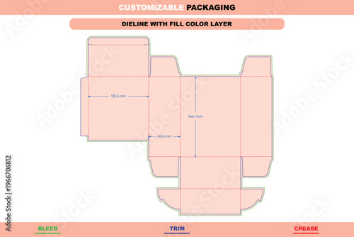 Lock insert tuck end box packaging dieline template custom dimensions professional editable structural die line durable customizable printable folding carton product layout design