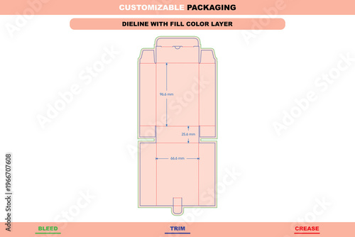 Security buckle tuck end box packaging dieline template custom dimensions detailed carton editable structural printable die line durable sustainable customizable folding pack production solution