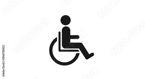 Silhouette of a Person in a Wheelchair, Symbol of Accessibility and Inclusion