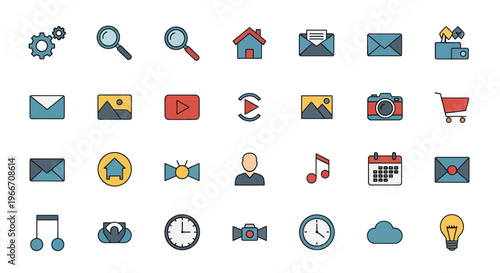 Vector Icon Set: Business, Technology, and Lifestyle Symbols