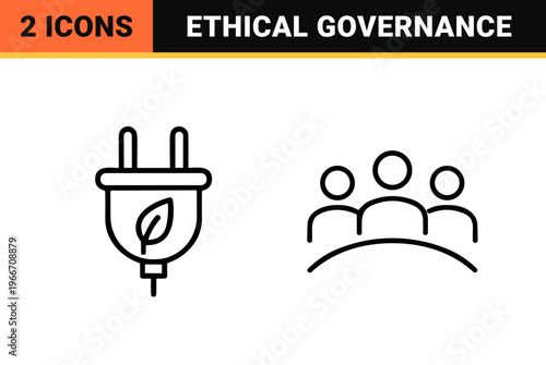 Corporate Social Responsibility and Ethical Governance Minimalist Monoline Line Art for Sustainable Business and Global Compliance