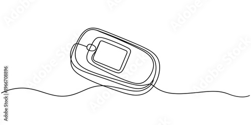 Pulse Oximeter continuous one line drawing minimalism design, Continuous one line art drawing pulse oximeter on finger. Digital device to measure oxygen saturation in human, Single one line drawing.